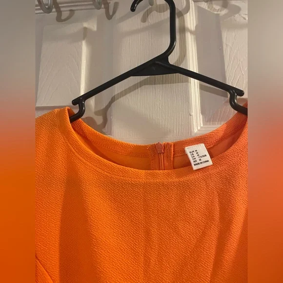 ROMWE Women's Stretchy A Line Swing Flared Orange Dress - Picture 4 of 4